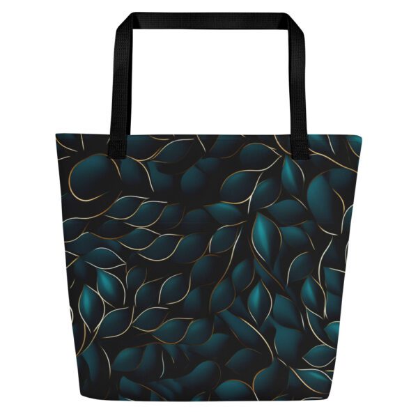 Shoppingtaske design med mørkegrønne blade - Image 7