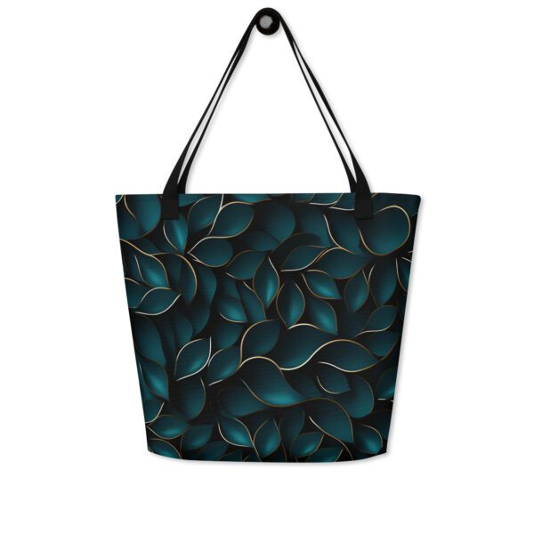 Shoppingtaske design med mørkegrønne blade - Image 6