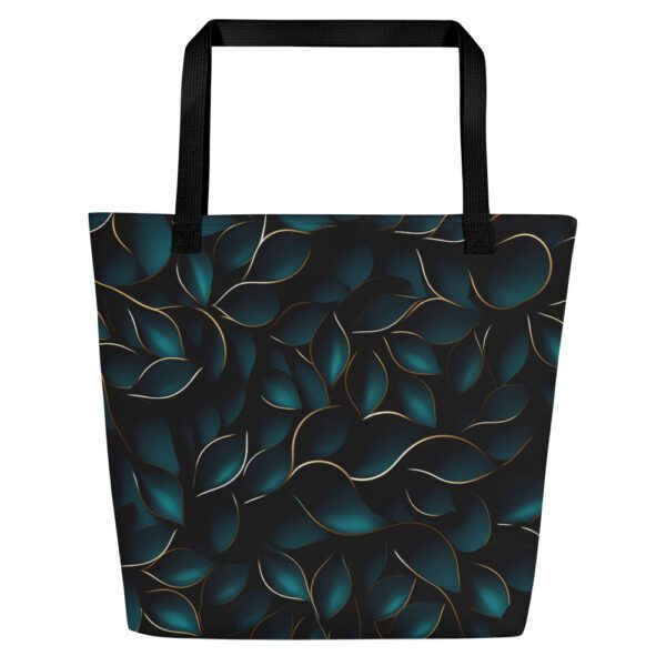 Shoppingtaske design med mørkegrønne blade - Image 8