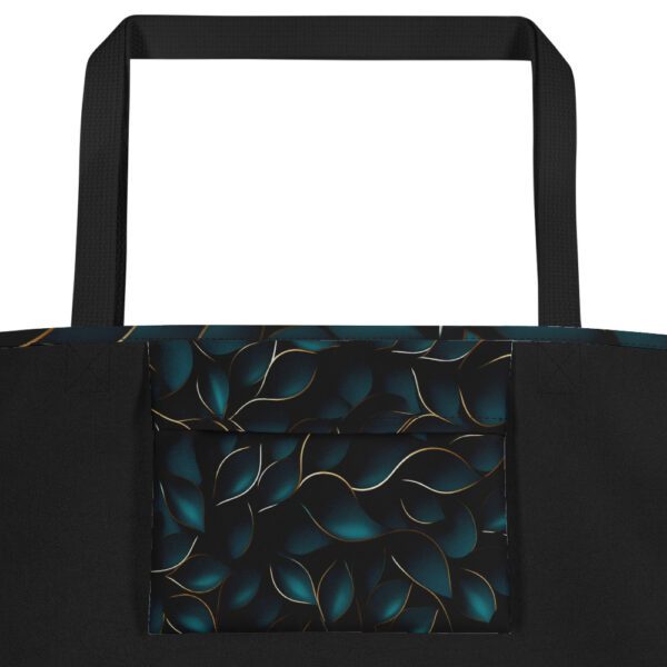 Shoppingtaske design med mørkegrønne blade - Image 9