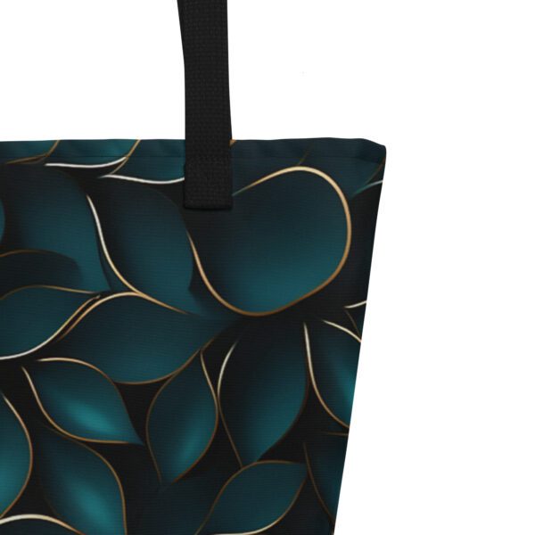 Shoppingtaske design med mørkegrønne blade - Image 2