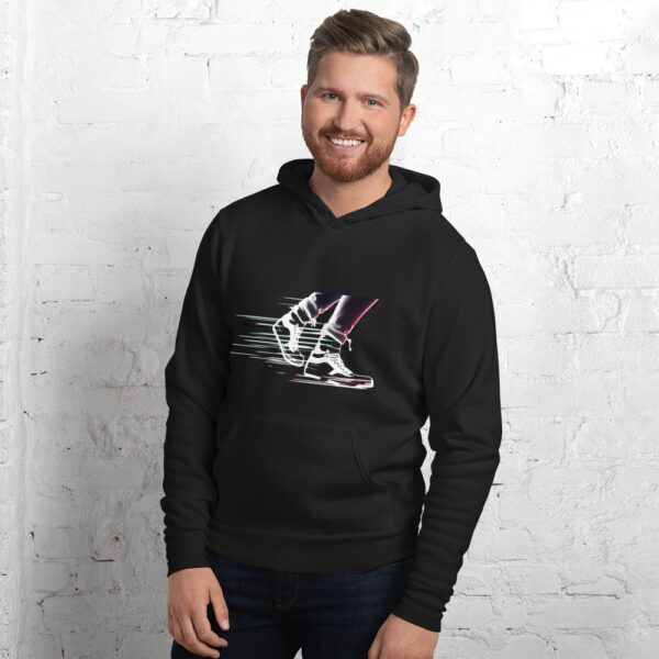 Unisex hoodie med lysende sneakers design - Image 3