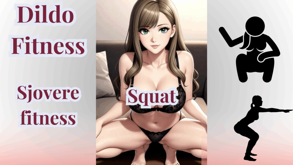 Et billede fra vores video der viser en tegneserie influencer i bikini som laver firness. Vi aklder det for sensuel firness.